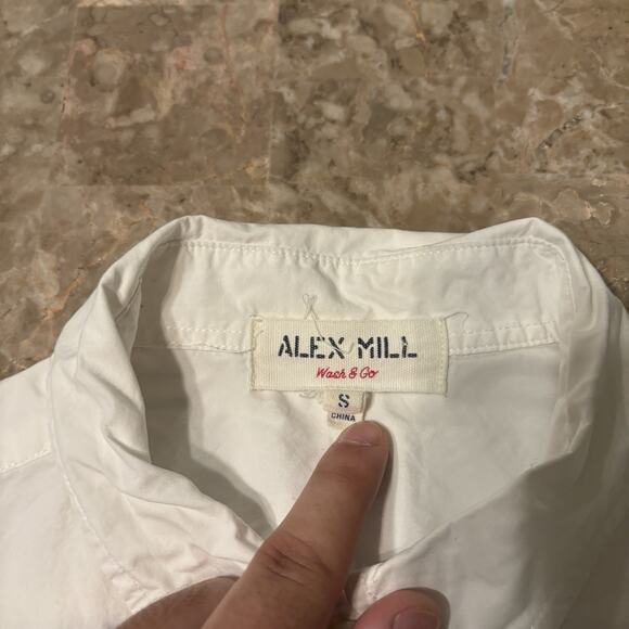 Alex Mill Shirt Mens Small White Wash & Go Long Sleeve Button Twill Huckberry - Picture 5 of 14